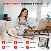 TP152 Digital Temperature and Humidity Monitor Digital Hygrometer with Temperature, Humidity and Clock LCD Display